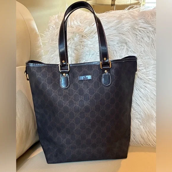 Gucci GG Supreme Coated Canvas/Leather Tote - Picture 2 of 13